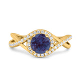 Round Natural Stone Twisted Ring