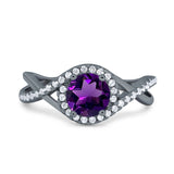 Round Natural Stone Twisted Ring