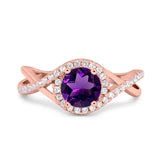 Round Natural Stone Twisted Ring