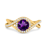 Round Natural Stone Twisted Ring