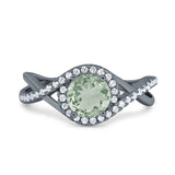 Round Natural Stone Twisted Ring