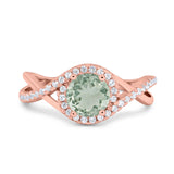 Round Natural Stone Twisted Ring