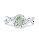 Round Natural Stone Twisted Ring