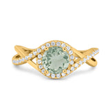 Round Natural Stone Twisted Ring