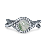 Round Natural Stone Twisted Ring