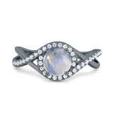 Round Natural Stone Twisted Ring