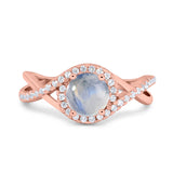 Round Natural Stone Twisted Ring