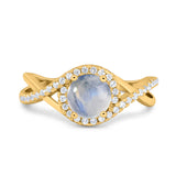 Round Natural Stone Twisted Ring