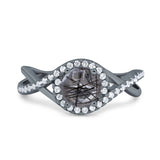 Round Natural Stone Twisted Ring