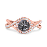 Round Natural Stone Twisted Ring