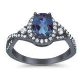 Oval Natural Stone Split Shank Ring