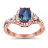 Oval Natural Stone Split Shank Ring