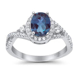 Oval Natural Stone Split Shank Ring