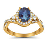 Oval Natural Stone Split Shank Ring