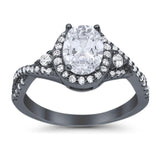 Oval Natural Stone Split Shank Ring