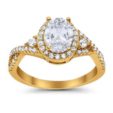 Oval Natural Stone Split Shank Ring