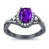 Oval Natural Stone Split Shank Ring