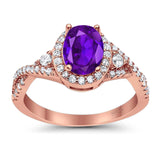 Oval Natural Stone Split Shank Ring