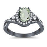 Oval Natural Stone Split Shank Ring