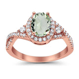 Oval Natural Stone Split Shank Ring