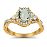 Oval Natural Stone Split Shank Ring