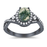 Oval Natural Stone Split Shank Ring