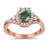 Oval Natural Stone Split Shank Ring