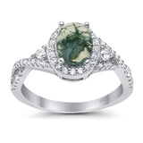 Oval Natural Stone Split Shank Ring