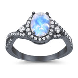 Oval Natural Stone Split Shank Ring