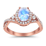 Oval Natural Stone Split Shank Ring