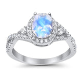 Oval Natural Stone Split Shank Ring