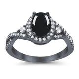 Oval Natural Stone Split Shank Ring