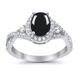 Oval Natural Stone Split Shank Ring