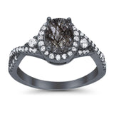 Oval Natural Stone Split Shank Ring