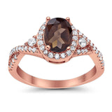 Oval Natural Stone Split Shank Ring