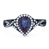 Art Deco Pear Infinity Twisted Ring  