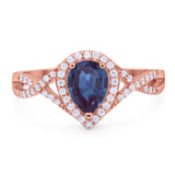 Art Deco Pear Infinity Twisted Ring  