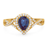 Art Deco Pear Infinity Twisted Ring  