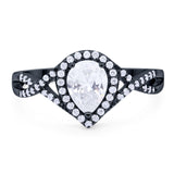 Art Deco Pear Infinity Twisted Ring  