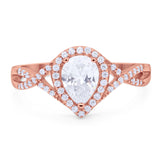 Art Deco Pear Infinity Twisted Ring  