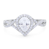 Art Deco Pear Infinity Twisted Ring  