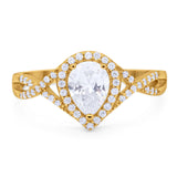 Art Deco Pear Infinity Twisted Ring  