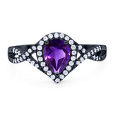 Art Deco Pear Infinity Twisted Ring  