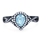 Art Deco Pear Infinity Twisted Ring  