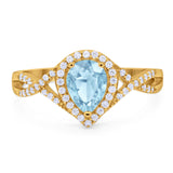 Art Deco Pear Infinity Twisted Ring  