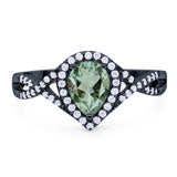 Art Deco Pear Infinity Twisted Ring  