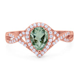 Art Deco Pear Infinity Twisted Ring  
