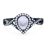 Art Deco Pear Infinity Twisted Ring  