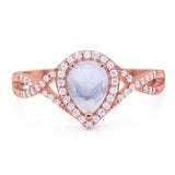 Art Deco Pear Infinity Twisted Ring  