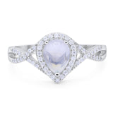 Art Deco Pear Infinity Twisted Ring  